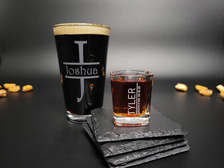 Engraved Shot Glass Collection – Personalized 2oz Square Glasses