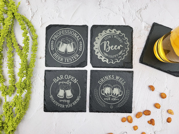 Signature Series - Engraved Slate Coasters – Set of 4