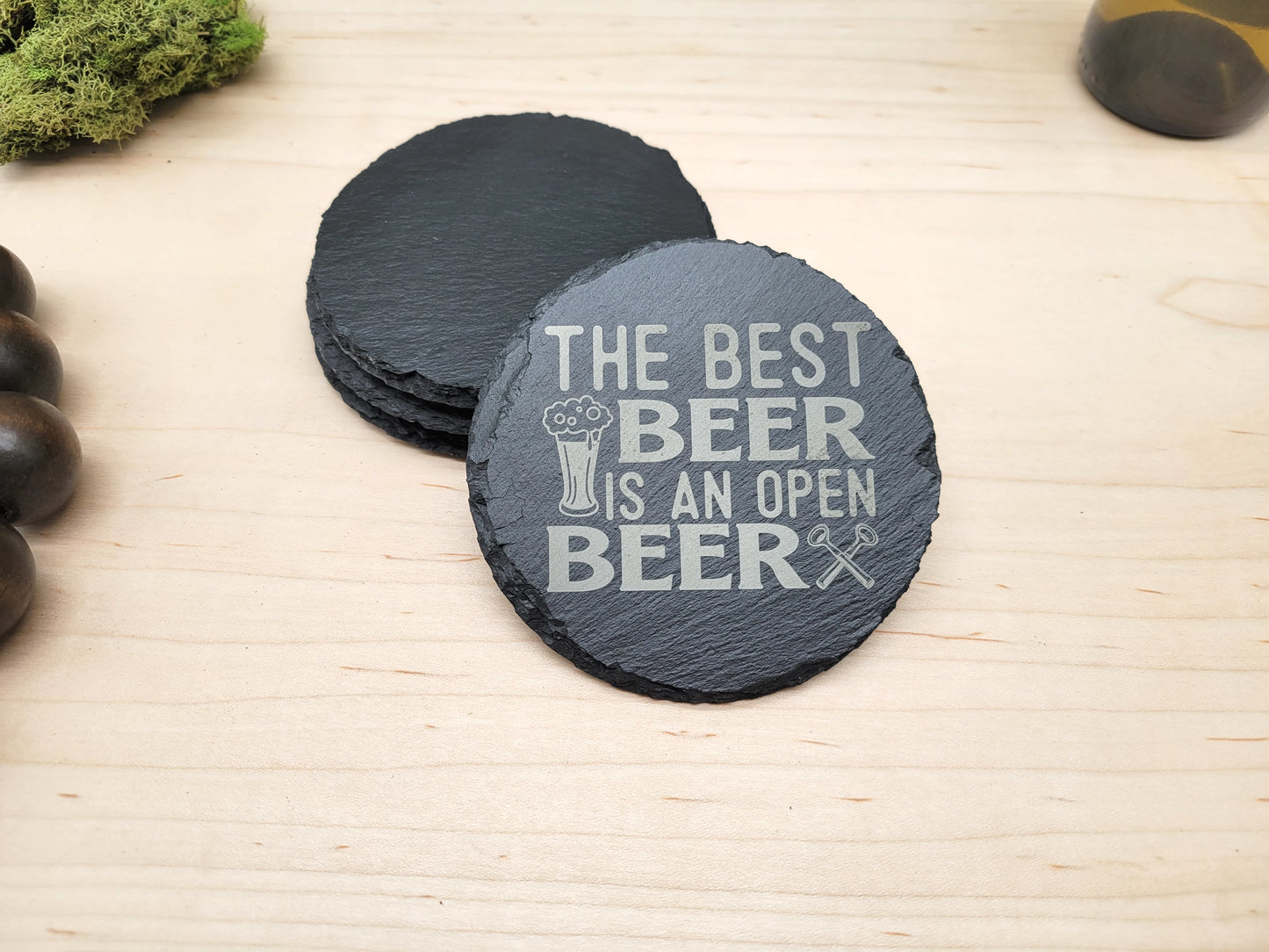 Personalized Engraved Slate Coasters – Set of 4